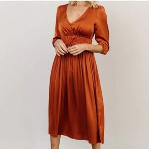 🧡Baltic Born Satin Midi Dress